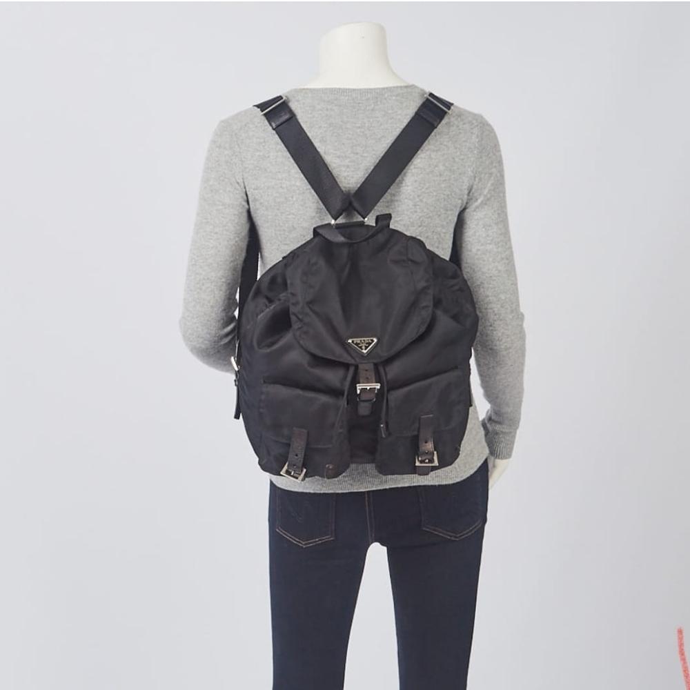PRADA Black Tessuto Nylon Zainetto Backpack Bag - Picture 5 of 11